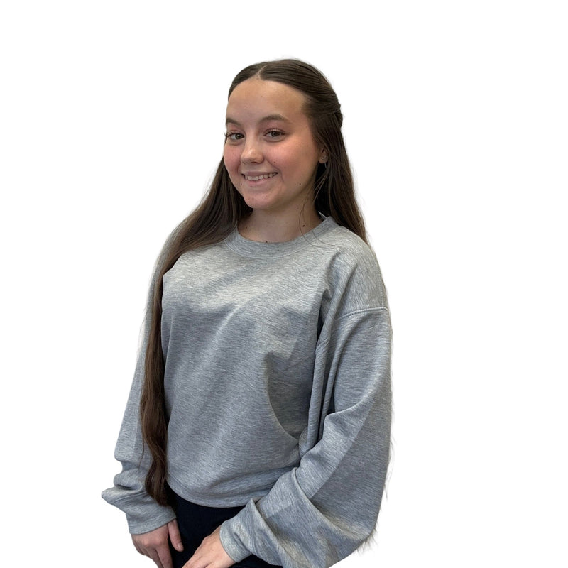 Heather Gray Super Soft Crop Sweat Shirt - Country Lace Boutique