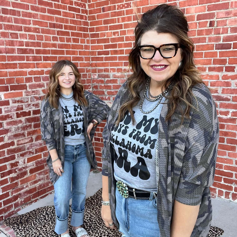 Heather Grey Boys from Oklahoma V - Neck T-shirt - Country Lace Boutique