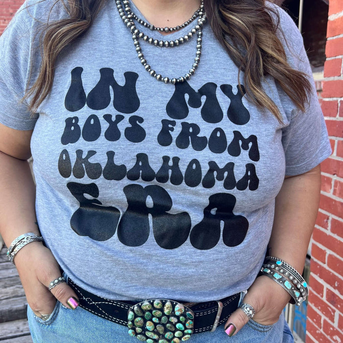 Heather Grey Boys from Oklahoma V - Neck T-shirt - Country Lace Boutique