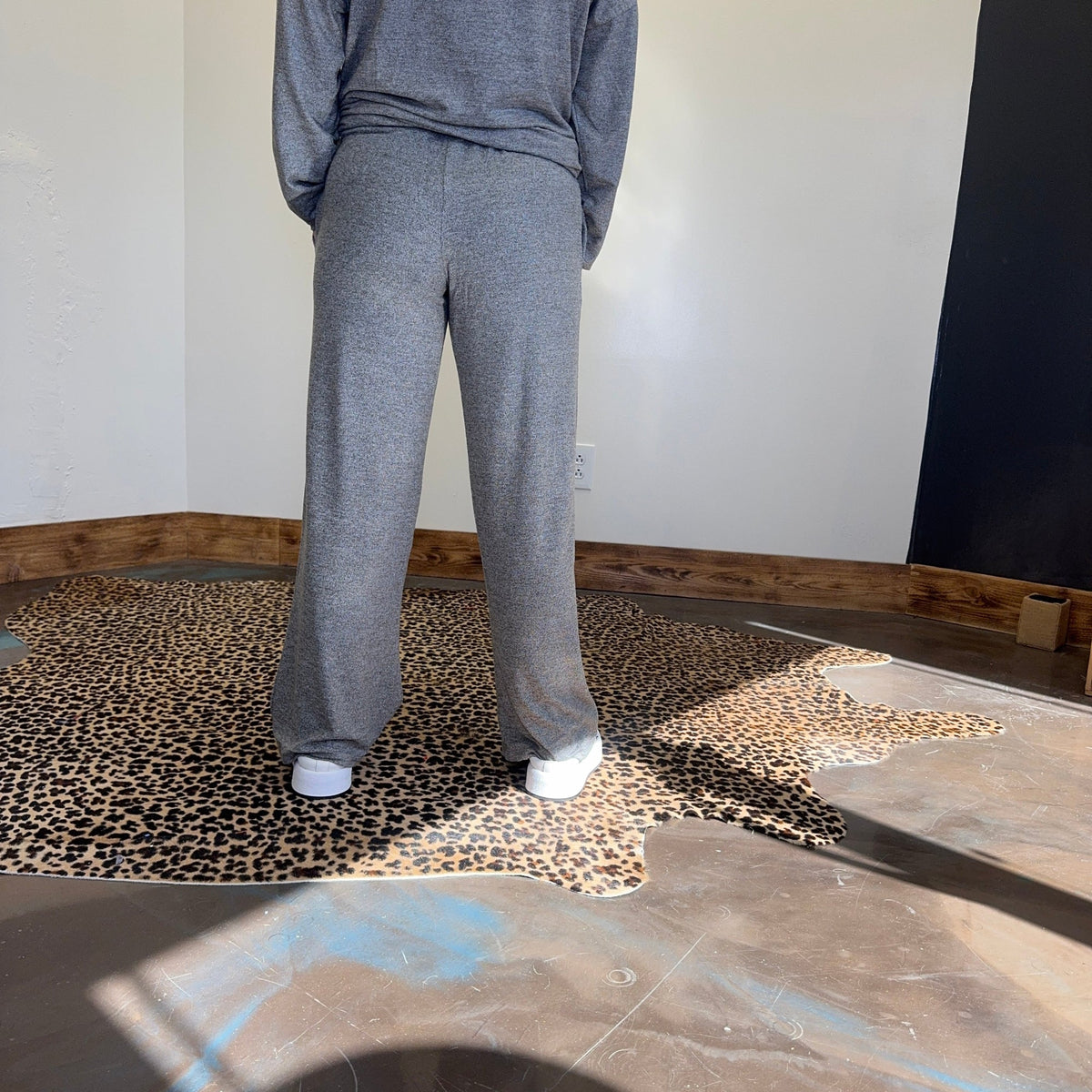 Heather Grey Super Soft Joggers Straight Leg w/ Draw String - Country Lace Boutique