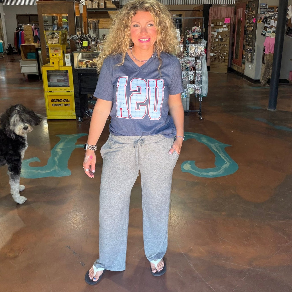 Heather Grey Super Soft Joggers Straight Leg w/ Draw String - Country Lace Boutique