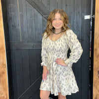 Horse Print Puff Sleeve Dress - Country Lace Boutique