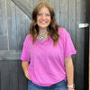 Hot Magenta Inside Out Shortsleeve Top - Country Lace Boutique
