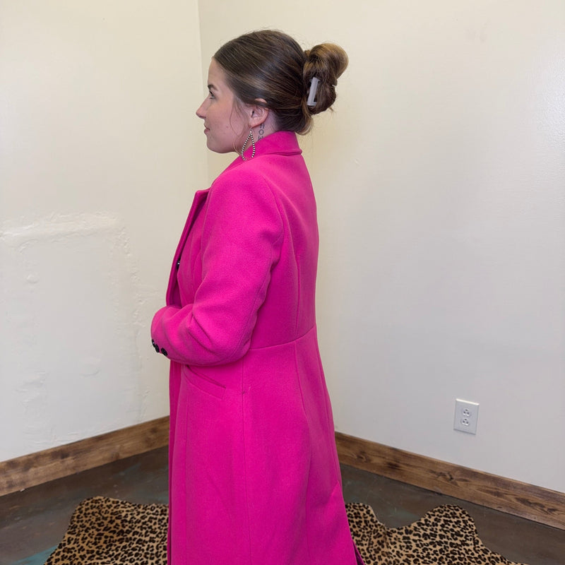 Hot Pink Fancy Long Jacket size medium - Country Lace Boutique