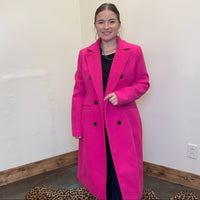 Hot Pink Fancy Long Jacket size medium - Country Lace Boutique