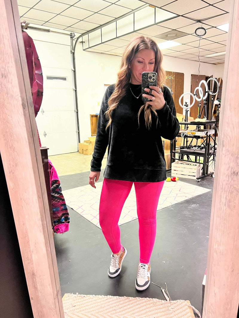 Hot Pink Mono B Leggings w/Pockets - Country Lace Boutique