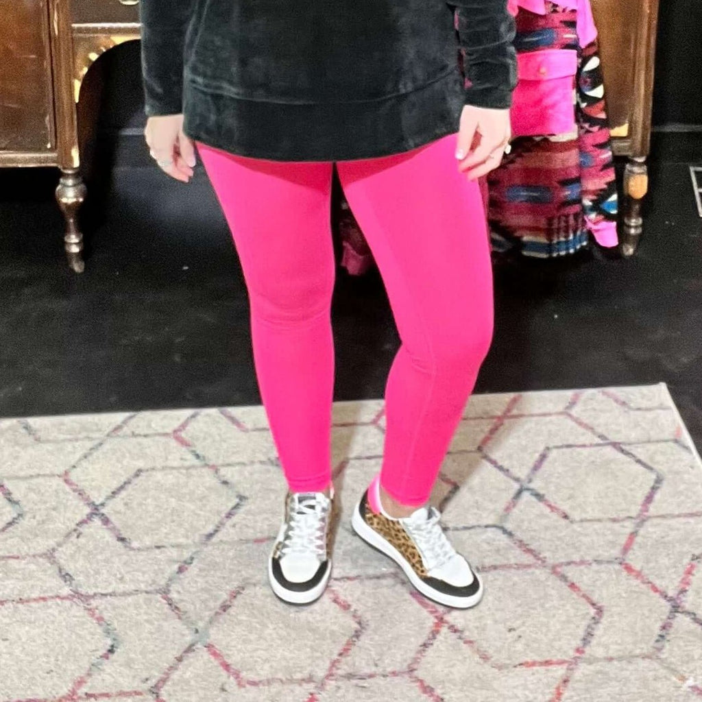 Hot Pink Mono B Leggings w/Pockets - Country Lace Boutique