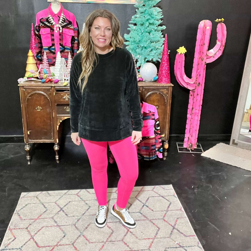 Hot Pink Mono B Leggings w/Pockets - Country Lace Boutique