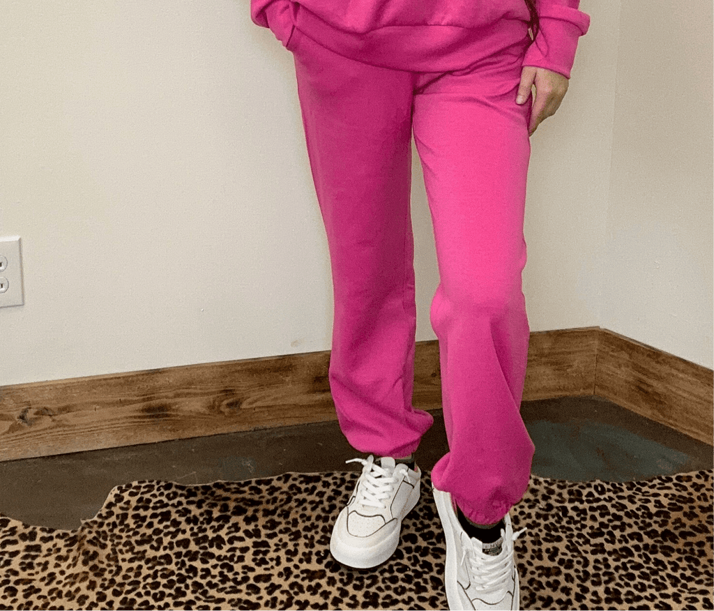 Hot Pink Super Soft Joggers w/ Draw String - Country Lace Boutique