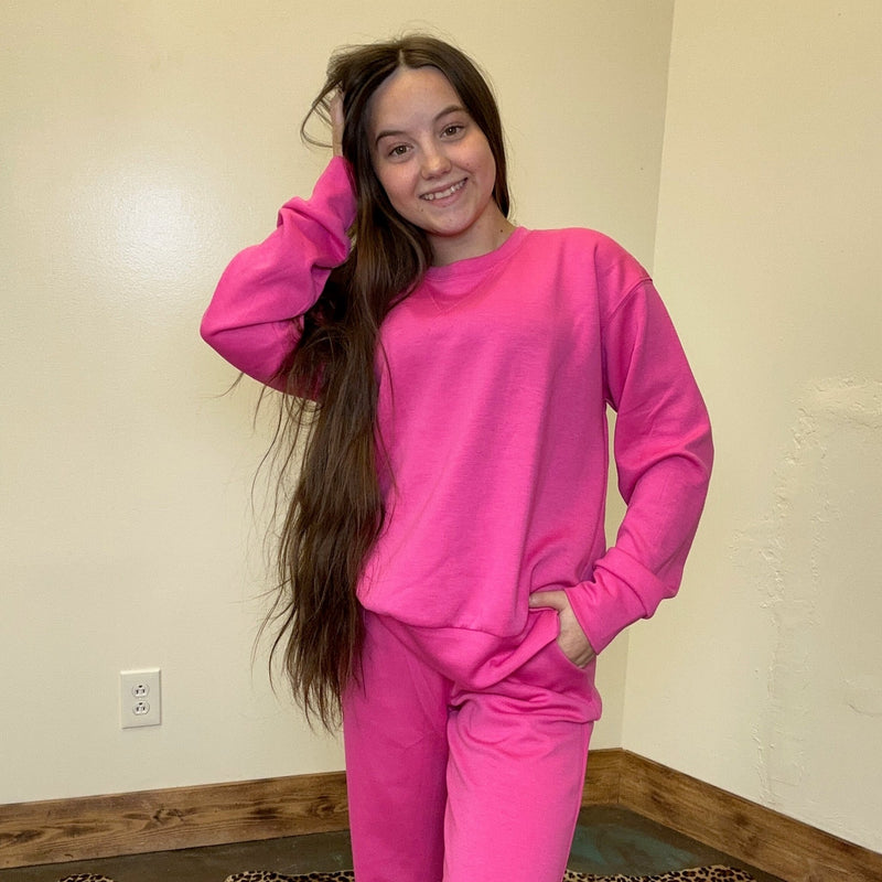 Hot Pink Super Soft Sweat Shirt - Country Lace Boutique