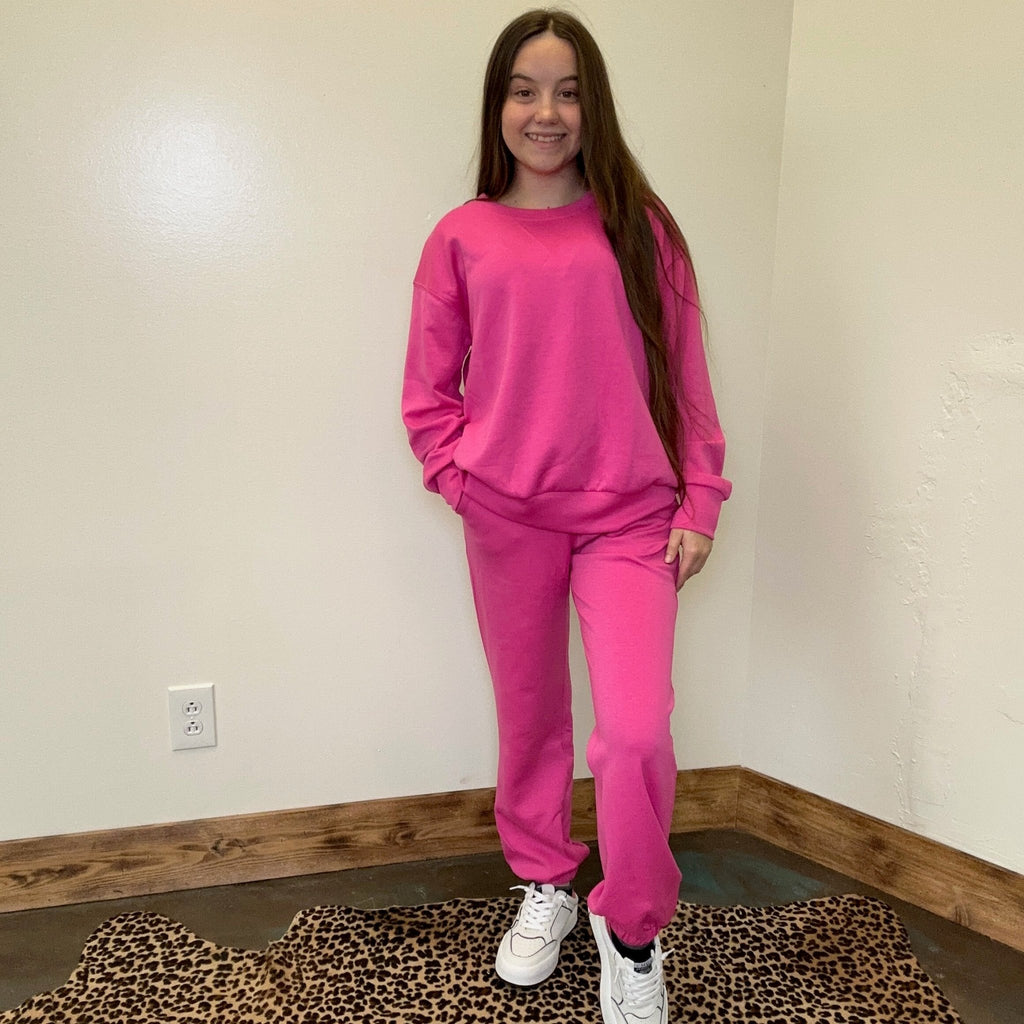 Hot Pink Super Soft Joggers w/ Draw String - Country Lace Boutique