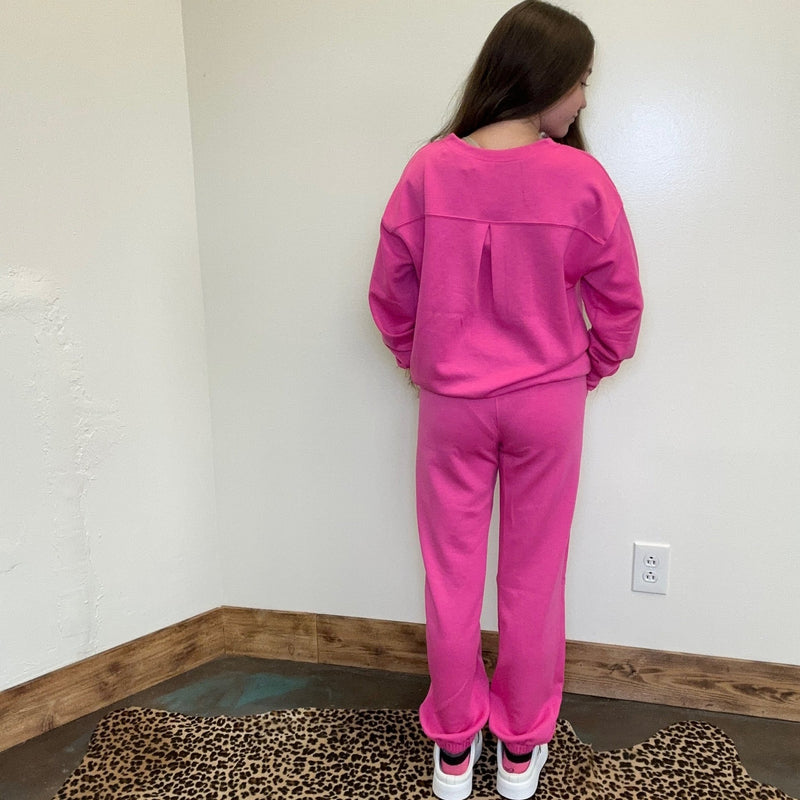 Hot Pink Super Soft Sweat Shirt - Country Lace Boutique