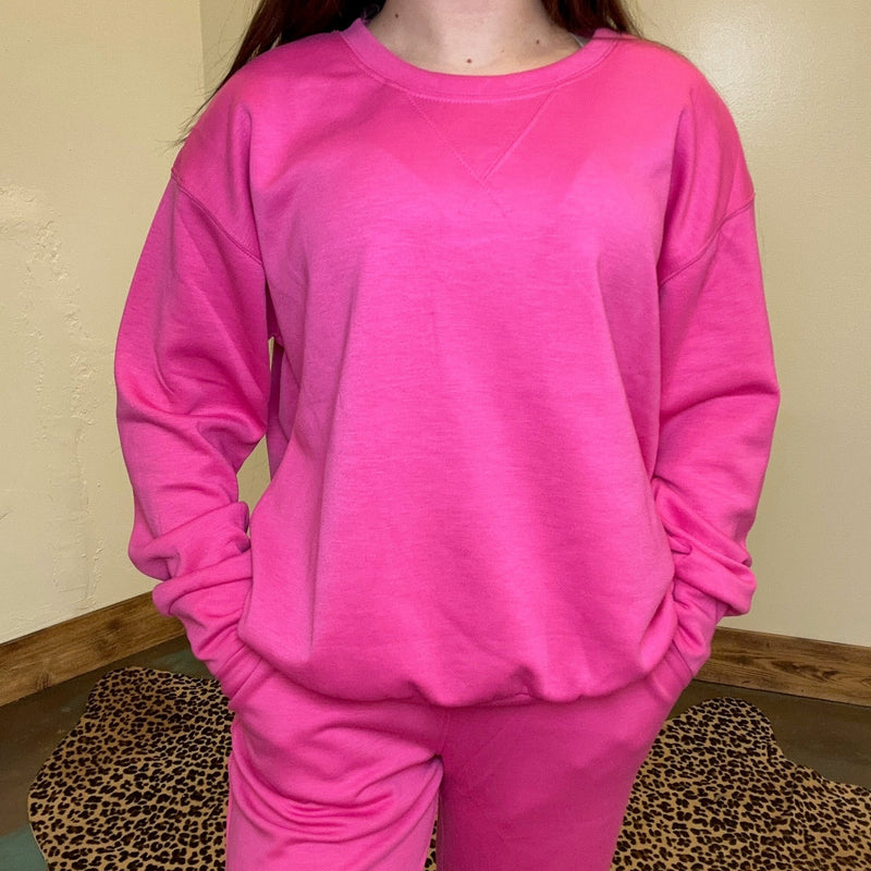 Hot Pink Super Soft Sweat Shirt - Country Lace Boutique