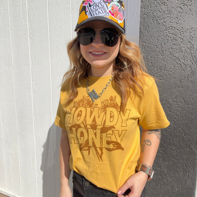 Howdy Honey Mustard Yellow T-Shirt - Country Lace Boutique