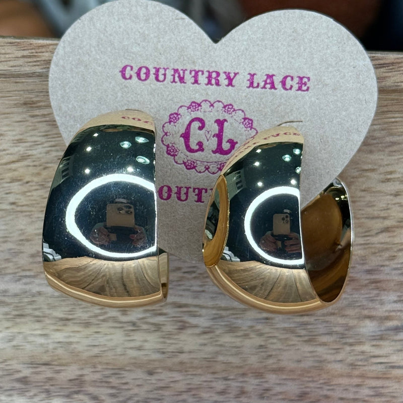 Huge Thick Gold Hoop Fashion Earring - Country Lace Boutique