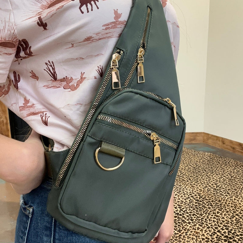 Hunter Green Cross Body Sling Purse - Country Lace Boutique