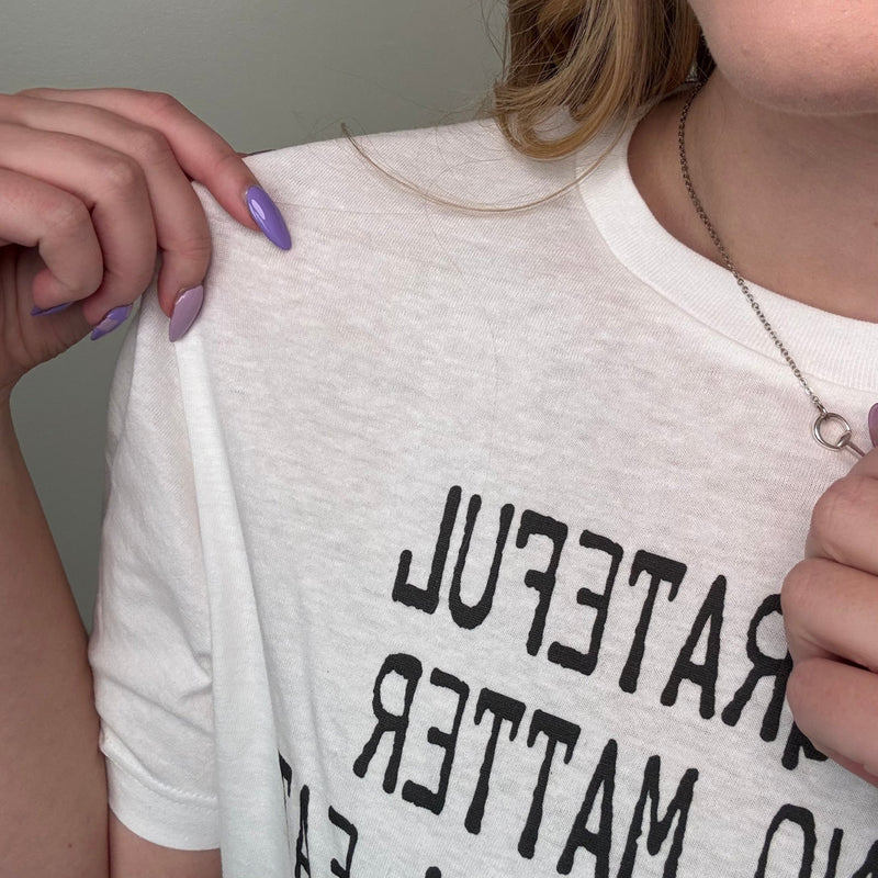 I Am Grateful Turquoise White T-Shirt - Country Lace Boutique