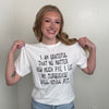 I Am Grateful Turquoise White T-Shirt - Country Lace Boutique