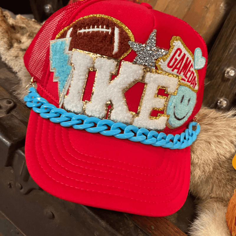 Ike Game Day Red Custom Trucker Hat - Country Lace Boutique