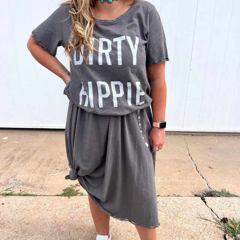 Dirty Hippie Distressed Grey One Size Dress