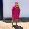 Pink Checkered Swim Suit Cover Up