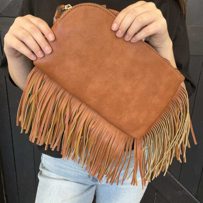 Bangled Braided Fringed Clutch Purse