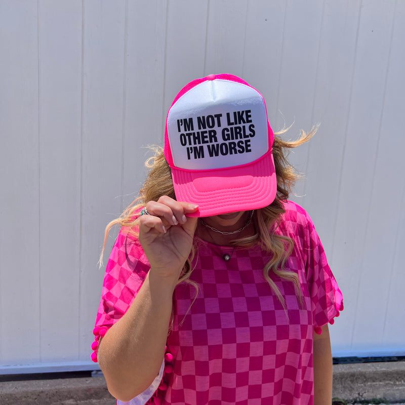Pink I'm not Like Other Girls Trucker Cap