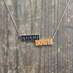 Orange & Navy Touch Down Gold Fashion Necklace