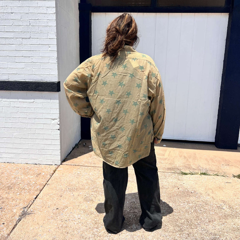 Star Button Down Top / Large/XL