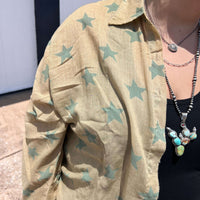 Star Button Down Top / Large/XL