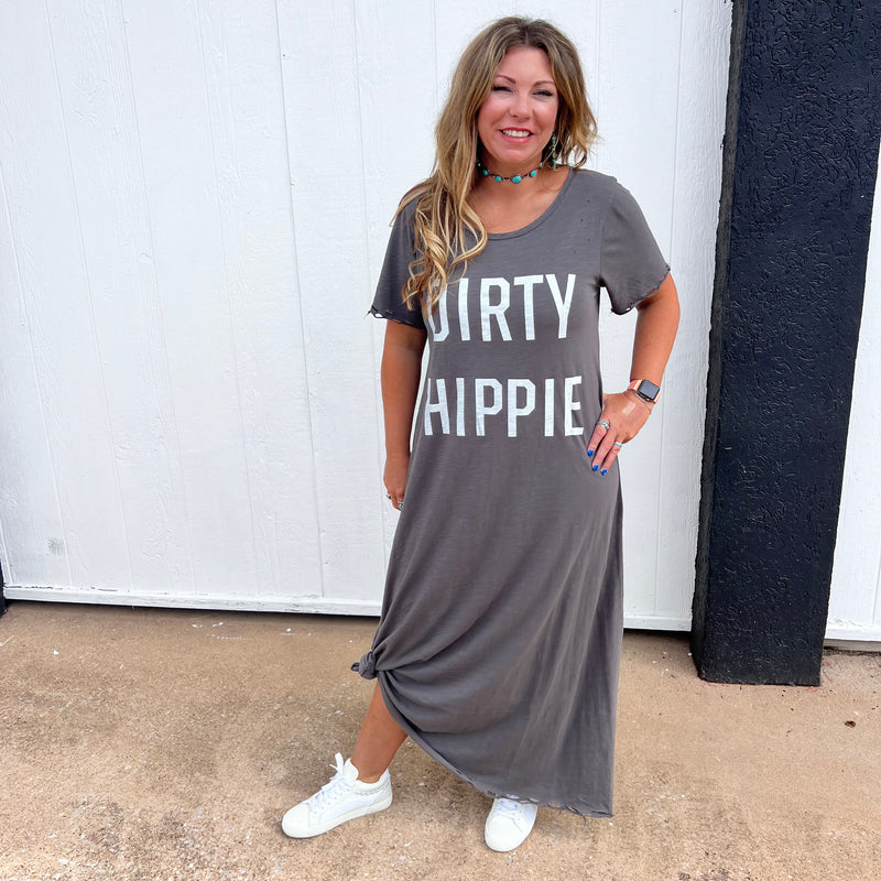 Dirty Hippie Distressed Grey One Size Dress
