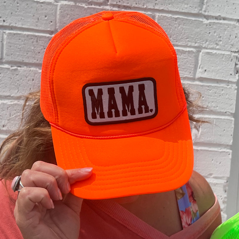 MAMA Neon Orange Trucker Cap