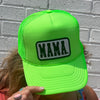 MAMA Neon Green Trucker Cap