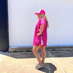 Pink Checkered Swim Suit Cover Up