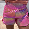 Metallic Rainbow Waisted Athletic Shorts