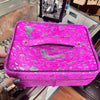 Pink Acid Wash W/ handle Jewelry Case