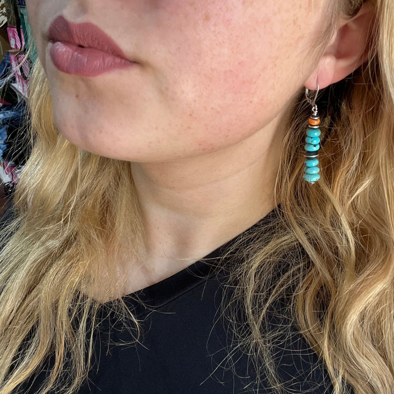 Turquoise Drop Rolled Genuine Earring