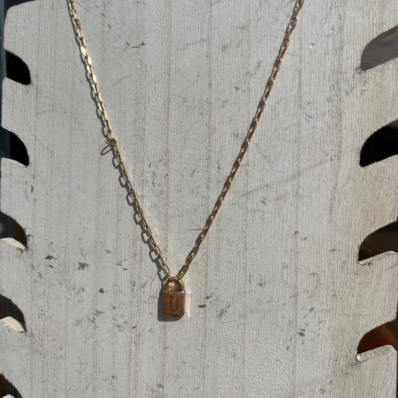 Initial Lock Gold Fashion Necklace - Country Lace Boutique