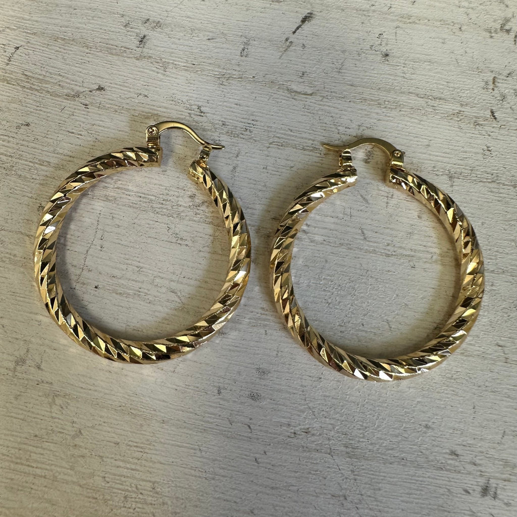 Kaylee's Fancy Gold Hoop Fashion Earrings - Country Lace Boutique