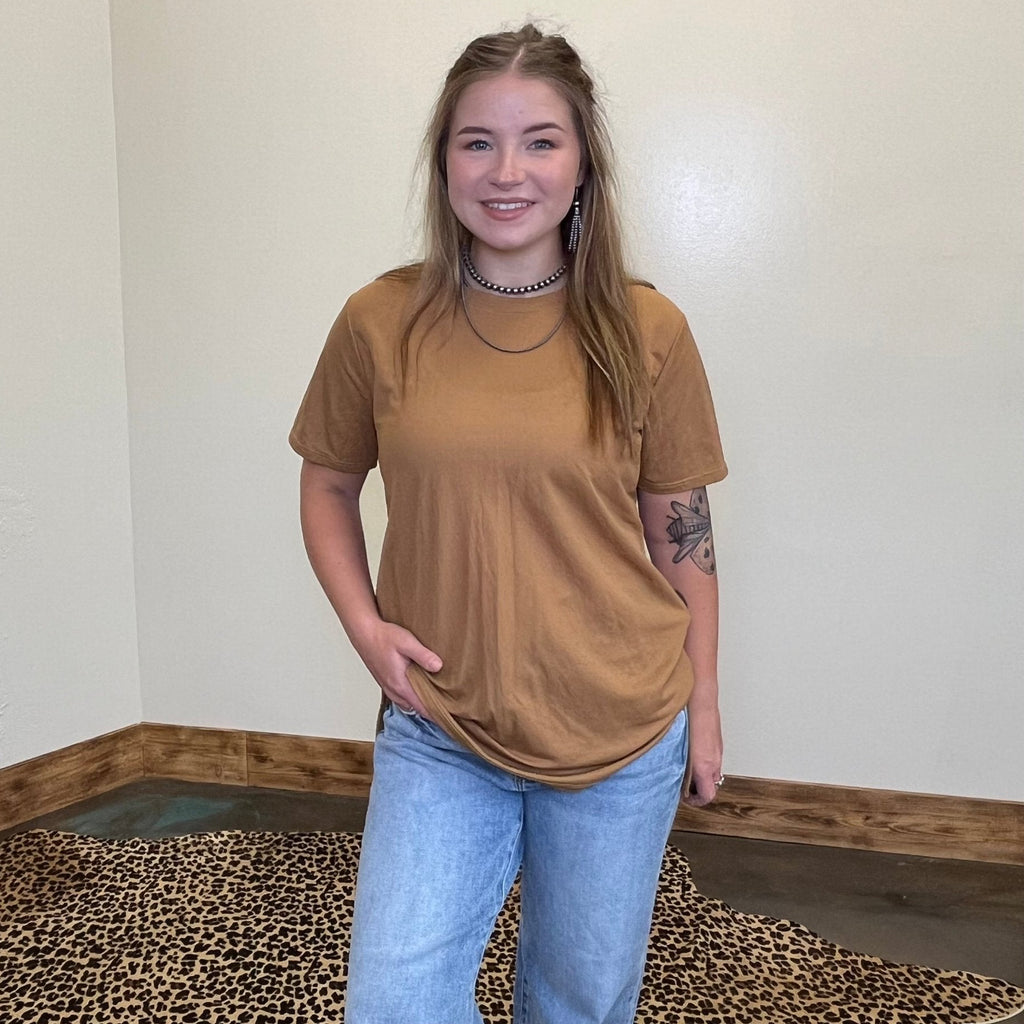 Khaki Brown Short Sleeve Casual Shirt - Country Lace Boutique