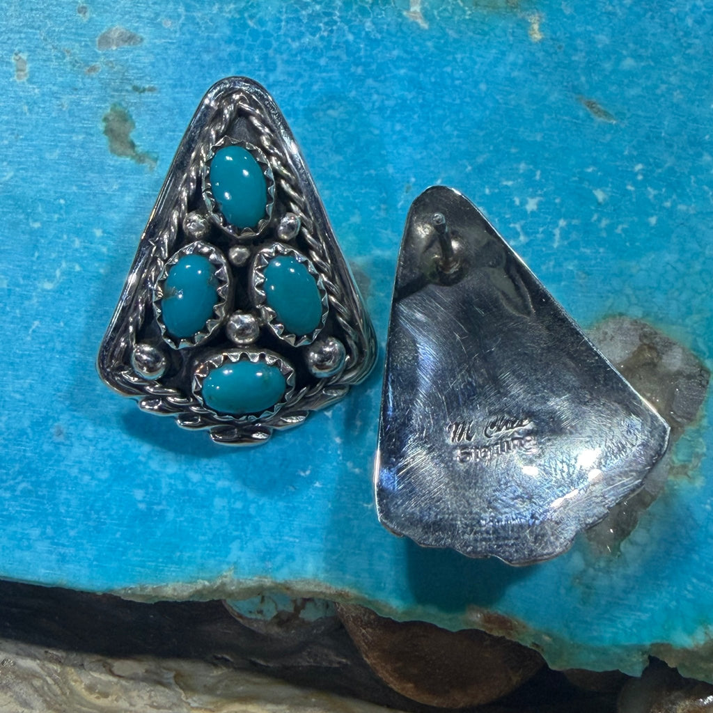 Kingman Turquoise 4 Stone Sterling Silver Earring - Country Lace Boutique