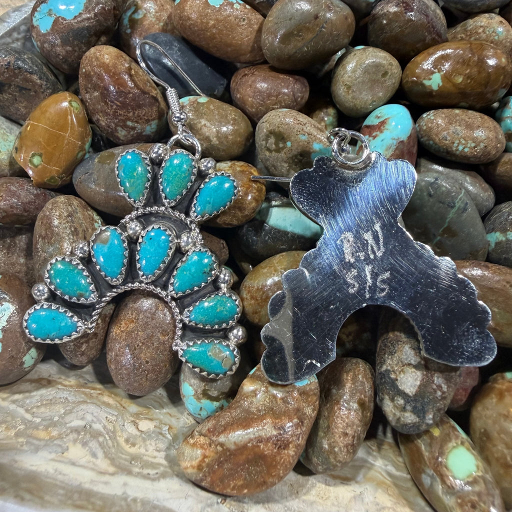 Kingman Turquoise Naja French Hook Sterling Silver Earring - Country Lace Boutique