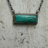 Kingman Turquoise Rope Detail Bar Sterling Silver Necklace - Country Lace Boutique