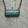 Kingman Turquoise Rope Detail Bar Sterling Silver Necklace - Country Lace Boutique