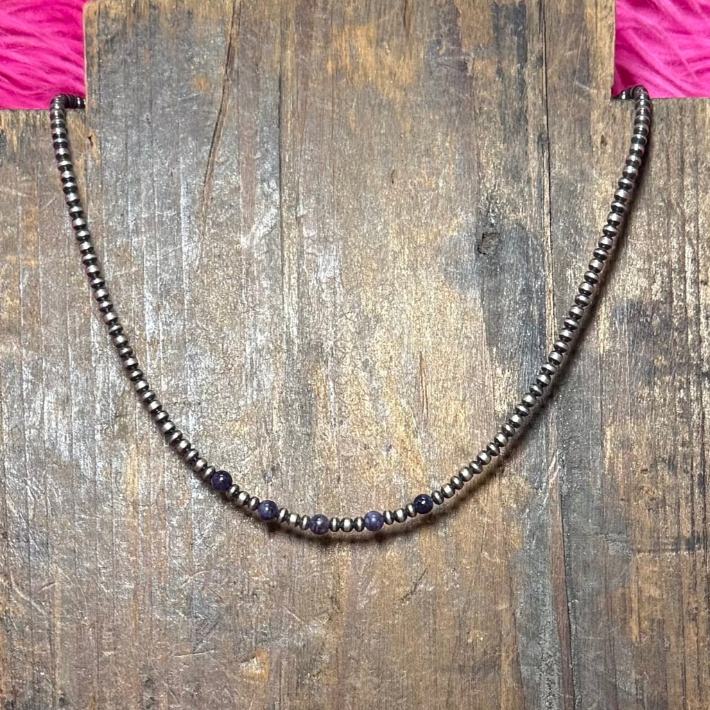 lapisnavajopearlchokernecklace