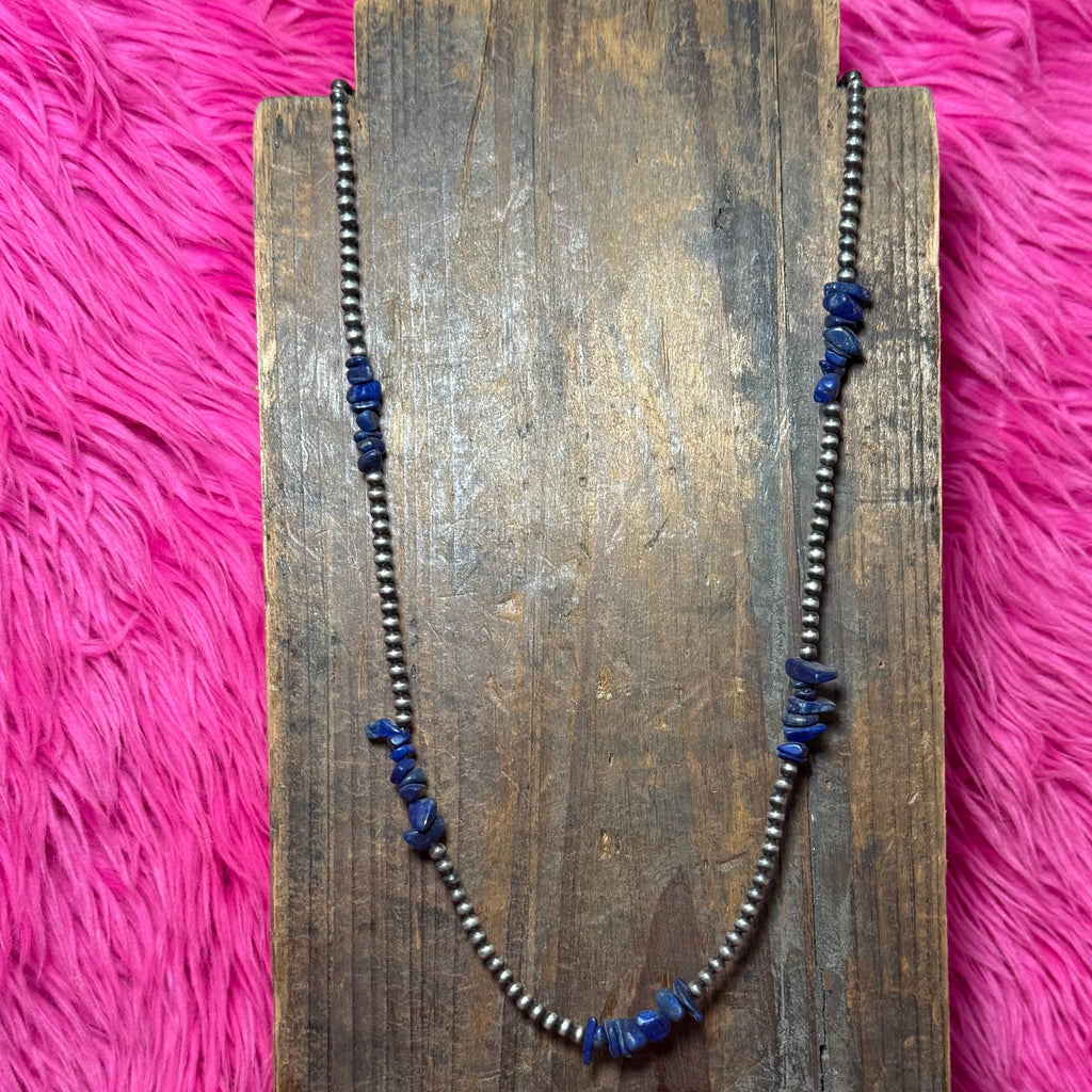 lapisnavajopearlnecklace24inch