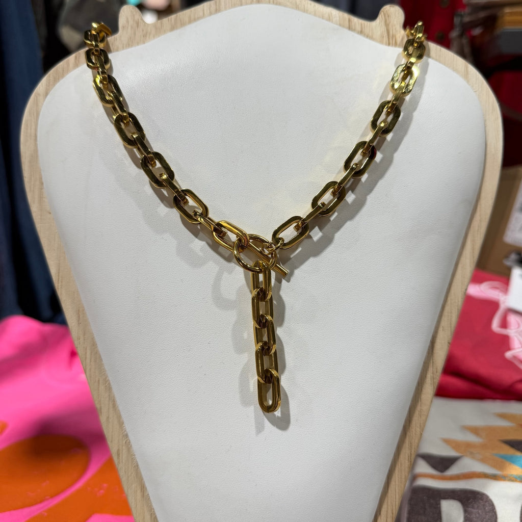 Lariat Gold Fashion Necklace - Country Lace Boutique