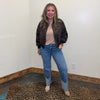 Leopard Crop Bomber Jacket - Country Lace Boutique