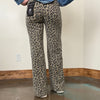 Leopard Mid Rise Fit Wide Risen Jeans - Country Lace Boutique