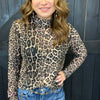 Leopard Sideline Spirit Gold Mesh Long sleeve Top - Country Lace Boutique